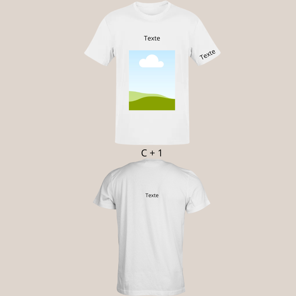 T-shirt avec image et texte